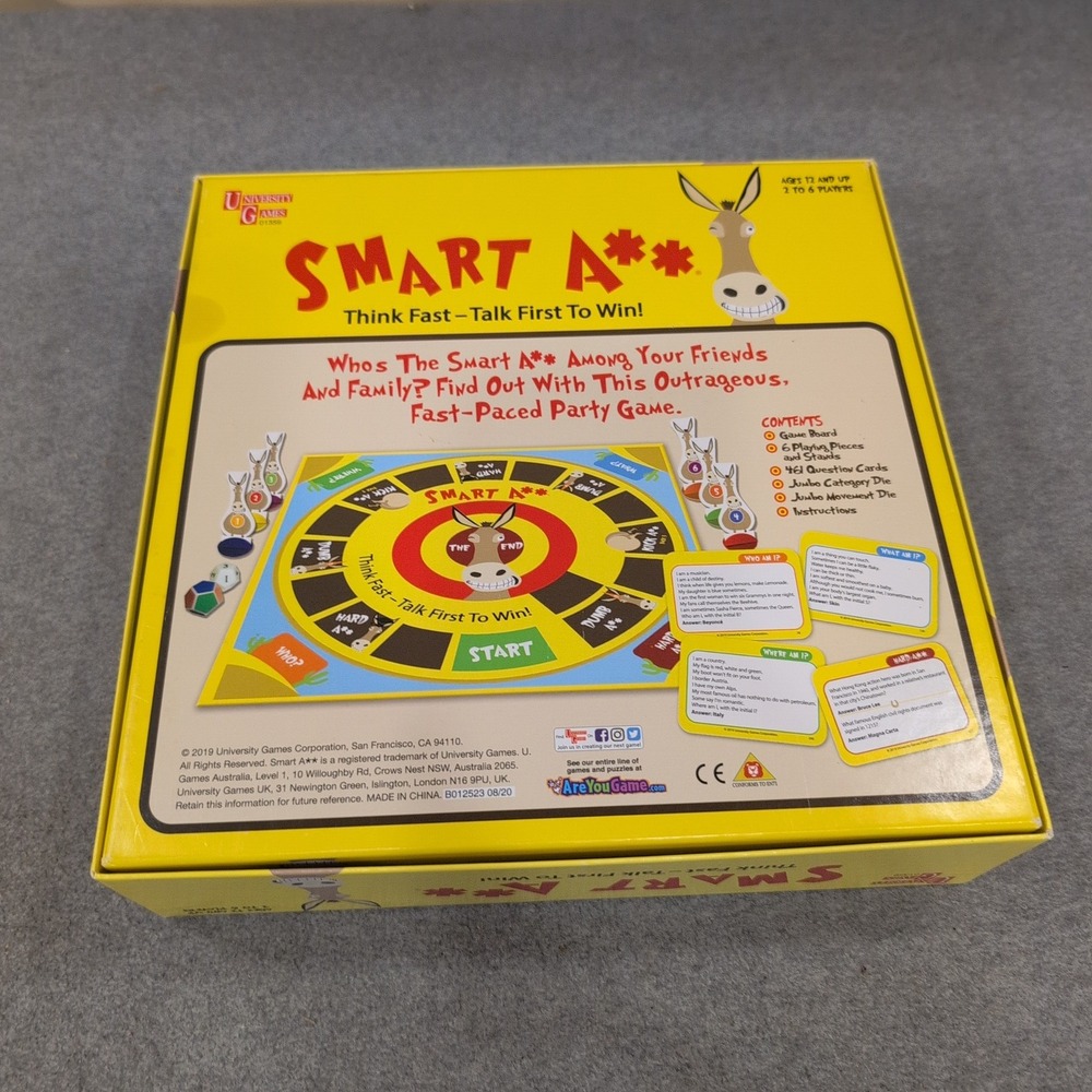University Games Smart Ass Board Game Trivia Party Game 2-6 Players 01359 - Picture 3 of 4